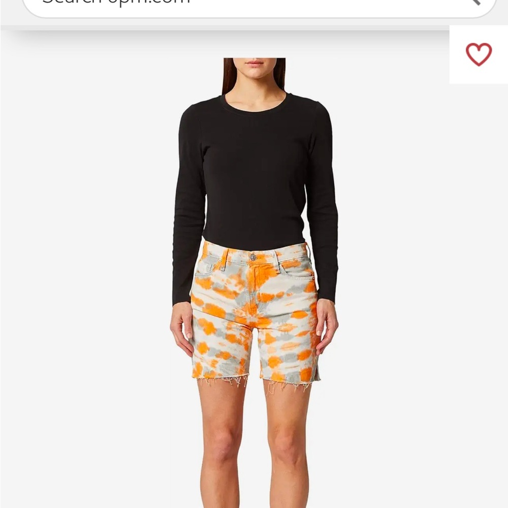 Hudson Jeans Orange grey Tie-Dye womens Hana mini biker Shorts